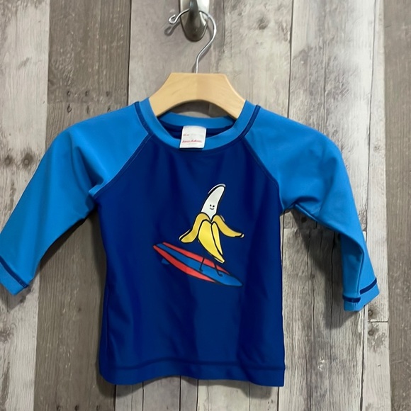 Hanna Andersson Blue Surfing Banana Long Sleeve Rashguard - Picture 1 of 5